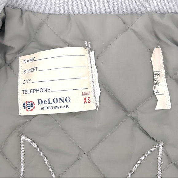 VINTAGE DeLONG SATIN FOX VARSITY JACKET - XS - Picture 8 of 10